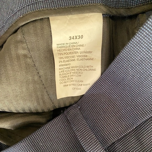 PERRY ELLIS PORTFOLIO SLIM FIT MENS SLACKS BLUE & WHITE PIN DOT 34 x 30 - Picture 3 of 4